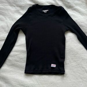 Alexander Wang Ribbed Black Top